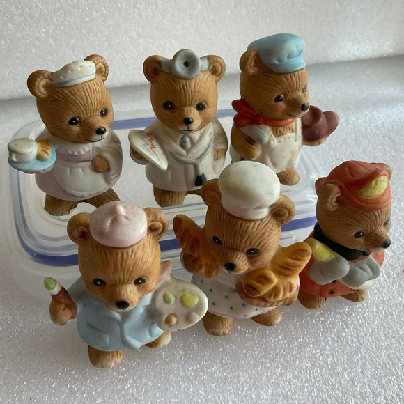 6 Vintage 1980 Homco Career Professional Bears Home Interior Figurines  #8820 - Picture 9 of 10
